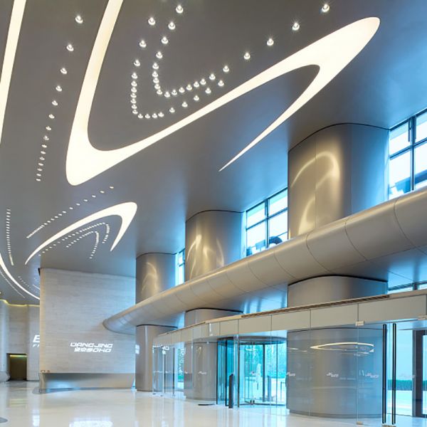 弧形室內鋁板天花幕墻